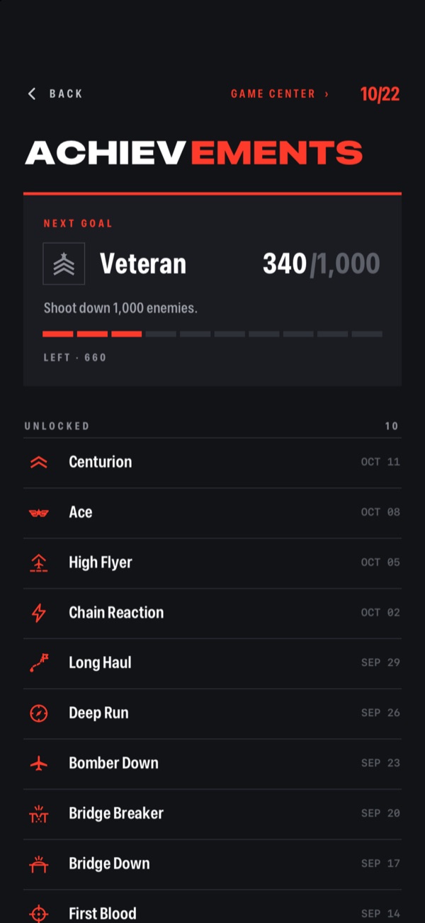 rOld Pilot — achievements