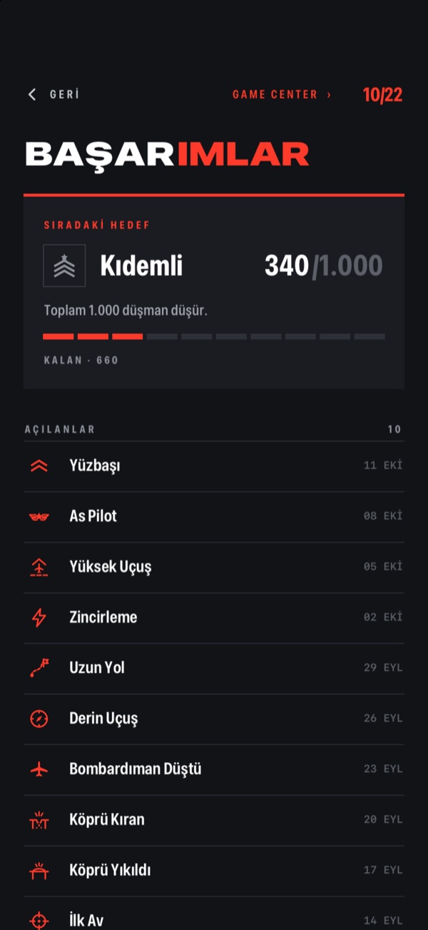 rOld Pilot — başarımlar