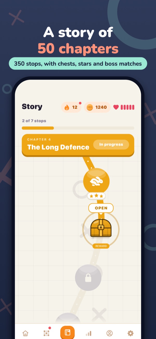 A story of 50 chapters — 350 stops, with chests, stars and boss matches