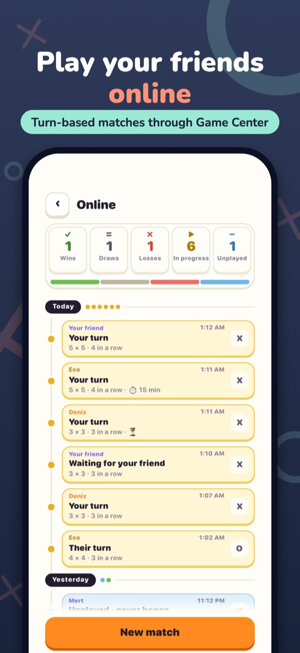Play your friends online — Turn-based matches through Game Center