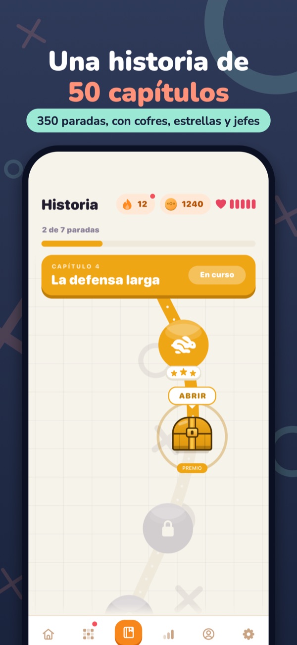 Una historia de 50 capítulos — 350 paradas, con cofres, estrellas y jefes