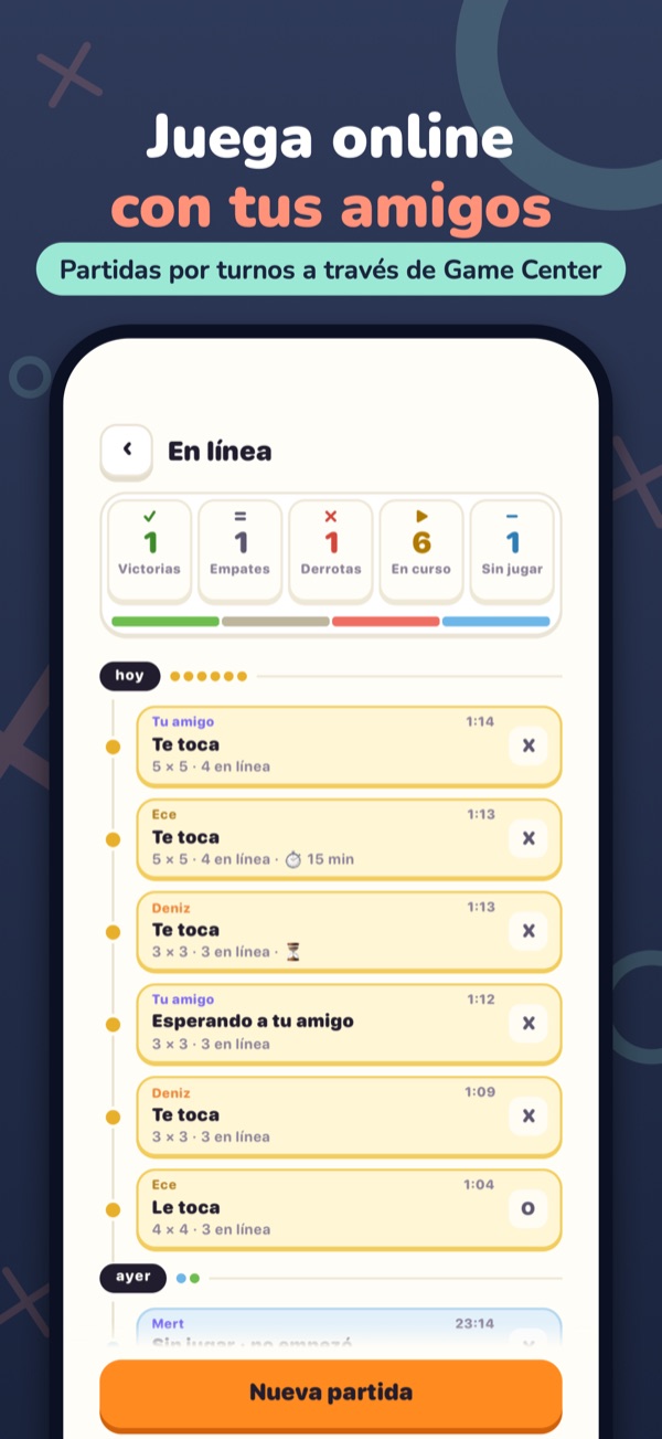 Juega online con tus amigos — Partidas por turnos a través de Game Center