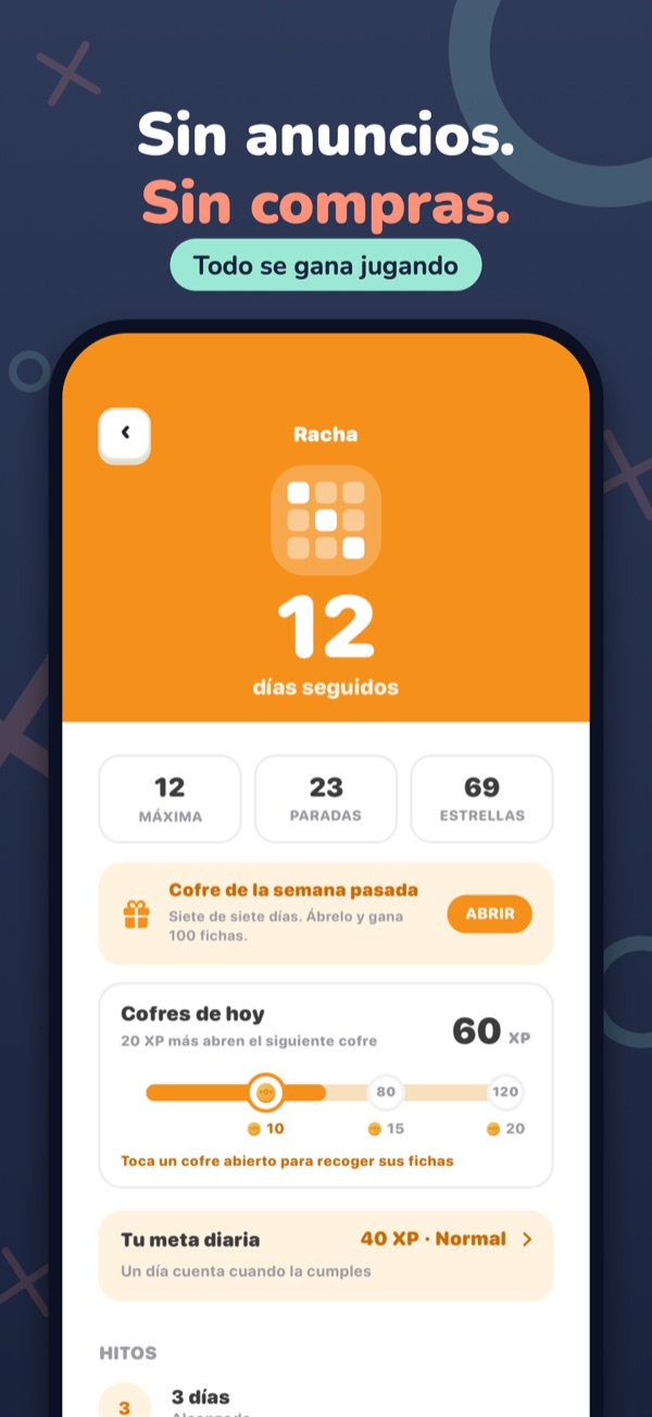 Sin anuncios. Sin compras. — Todo se gana jugando